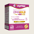 DimaGold MDK Max – Cálcio + Magnésio + Vitaminas K2 e D3 (60 Cápsulas)