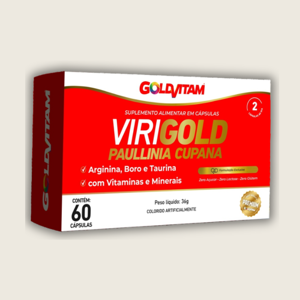 Virigold Paullinia Cupana Goldvitam 60 Cápsulas – Energia e Vitalidade