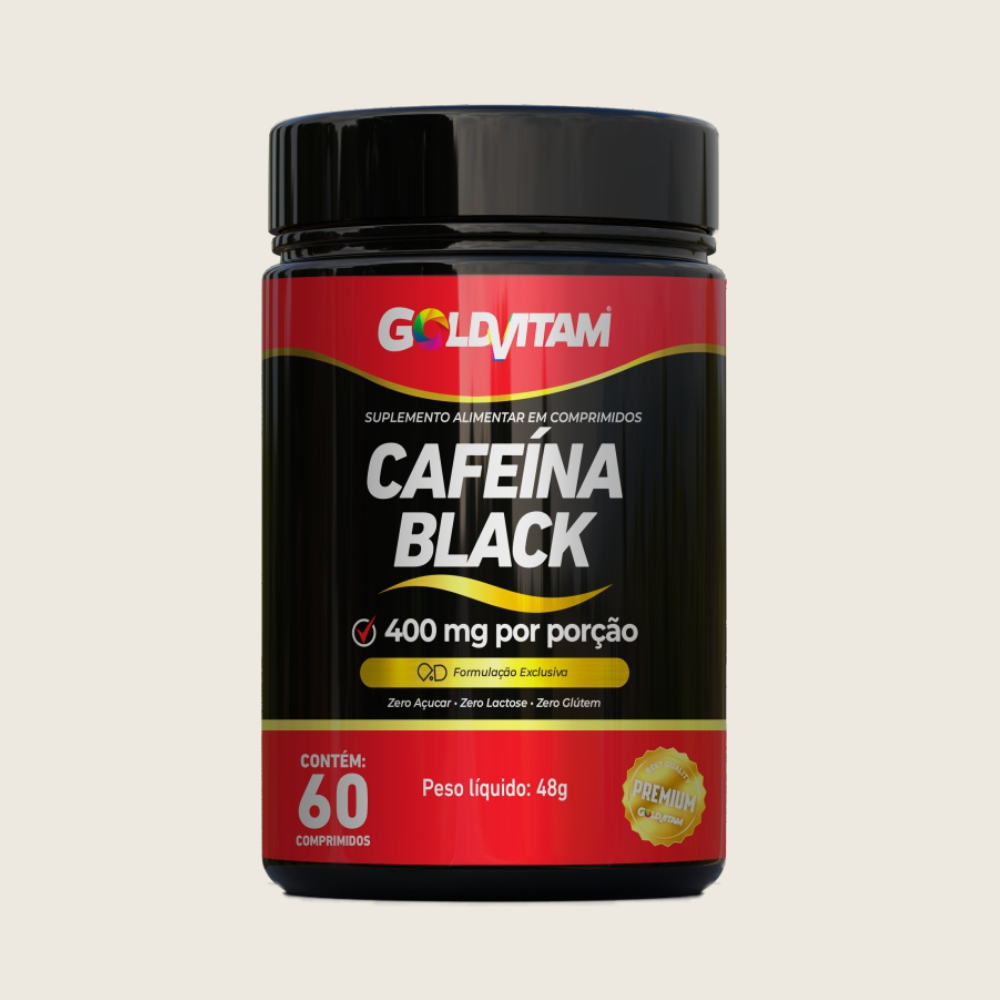 Cafeína Black 400mg 60 Comprimidos | Energia Concentrada