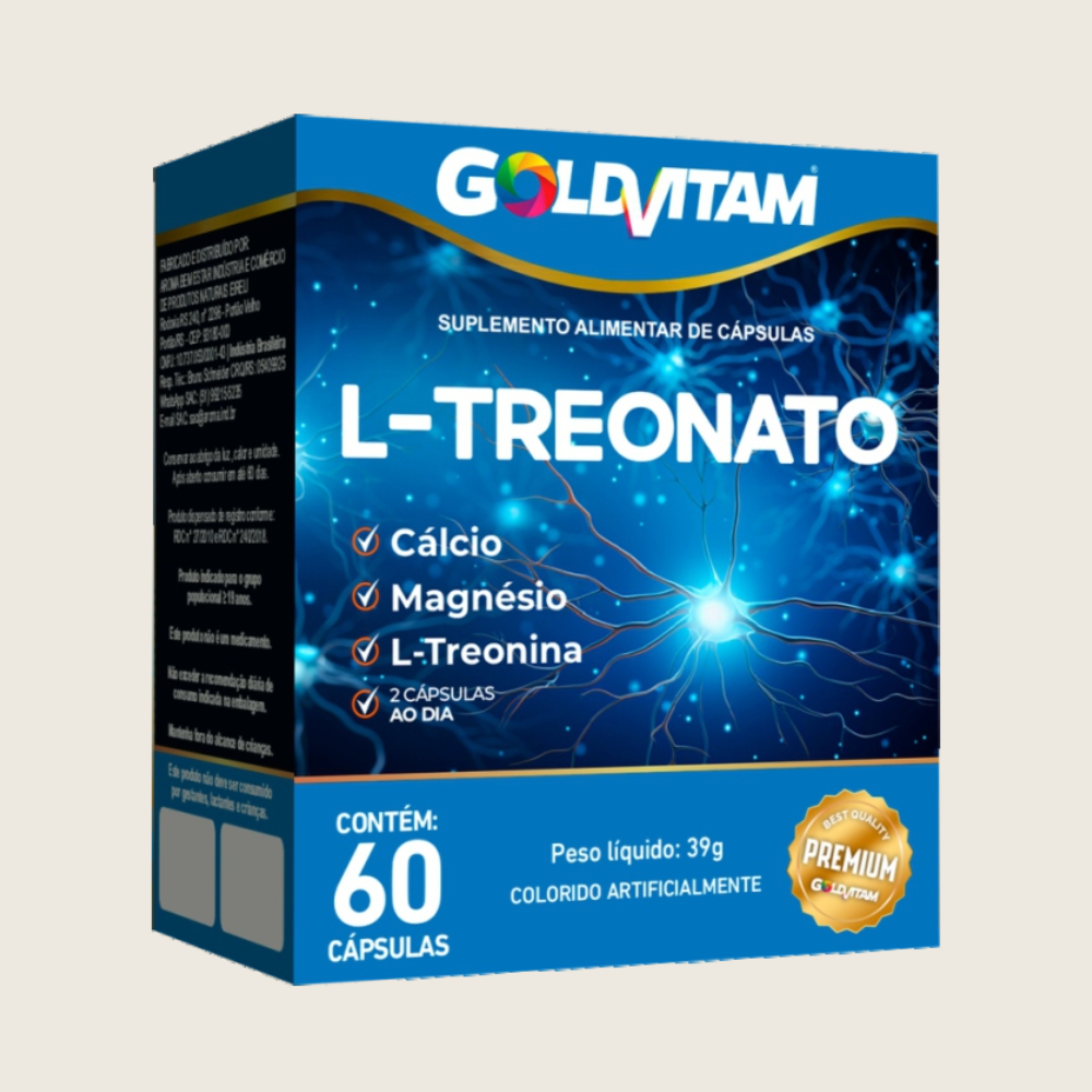 L-Treonato 60 Cápsulas | Magnésio com L-Treonina